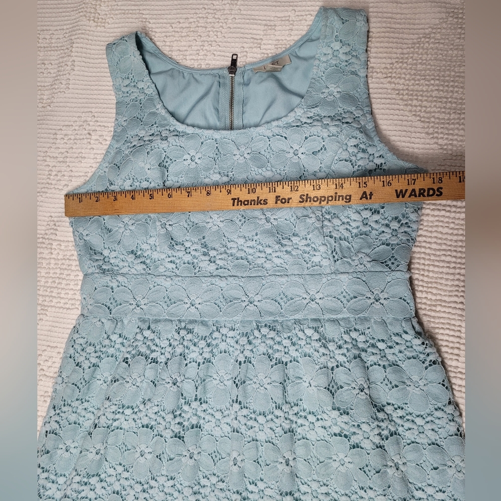 Ann Taylor Loft Blue Lace Mini Dress, Size 8 - Picture 8 of 9